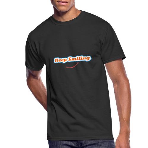 Keep Smiling Positive Vibes Graphic - Men's 50/50 T-Shirt