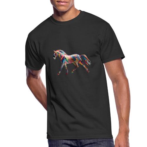 Colorful Abstract Horse Art Design - Men's 50/50 T-Shirt