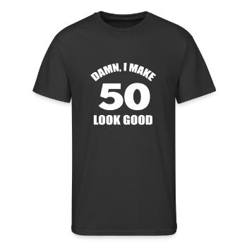 Funny 50th Birthday Shirt Damn I Make 50 Look Good - Men's 50/50 T-Shirt - black - Front - Jackson (183cm)
