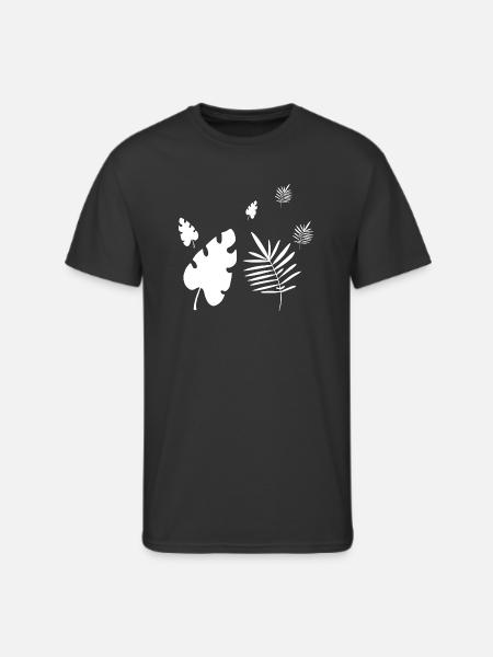 tropical leaves print - Men's 50/50 T-Shirt - black