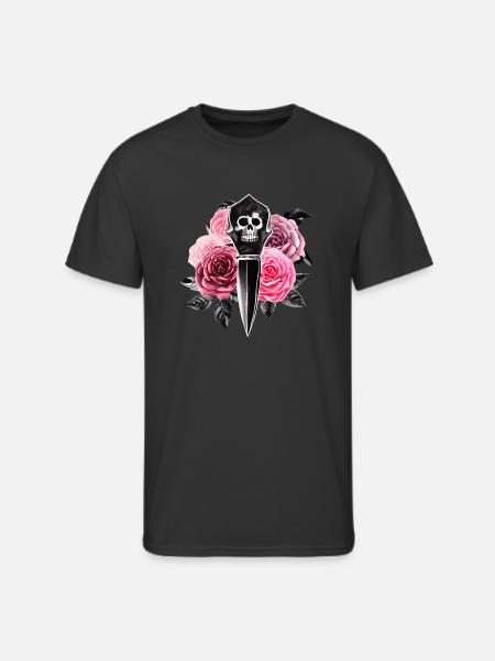 Roses and Skull Dagger - Men's 50/50 T-Shirt - black