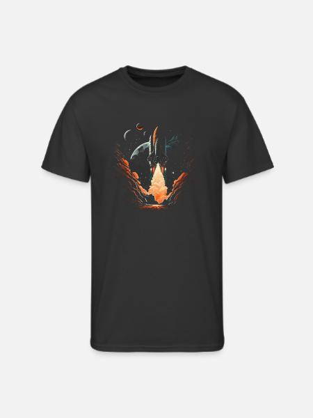 Space Launch - Men's 50/50 T-Shirt - black