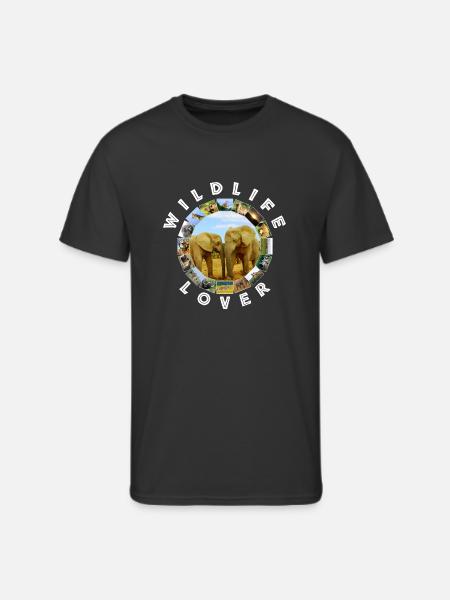 Wildlife Lover Blue Sky Elephants - Men's 50/50 T-Shirt - black
