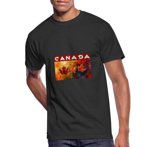 Painted Canada Leaves - Men's 50/50 T-Shirt