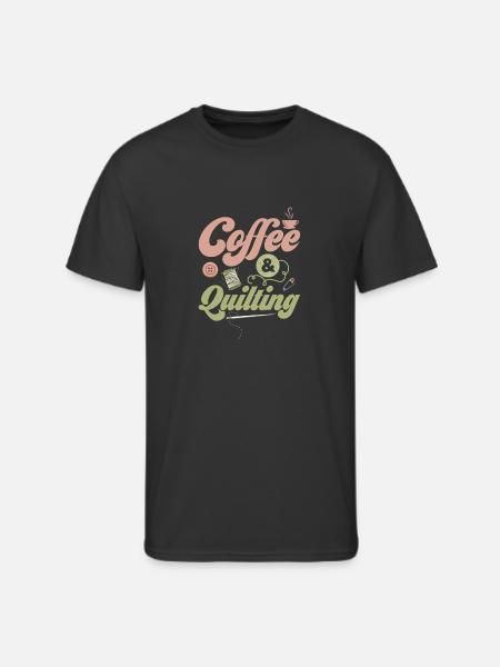 Coffee & Quilting Sewing Quilter - Men's 50/50 T-Shirt - black