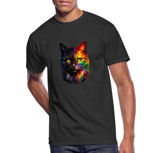 Cosmic Galaxy Rainbow Cat - Men's 50/50 T-Shirt