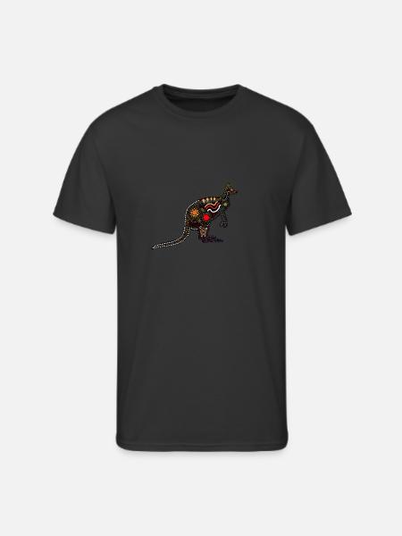 Aboriginal Art Kangaroo - Men's 50/50 T-Shirt - black
