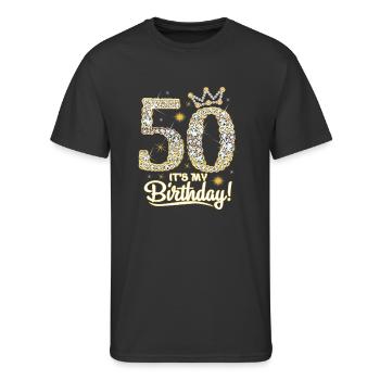 50 ans C’est mon anniversaire 50e anniversaire - T-shirt 50/50 pour hommes - noir - Devant - Jackson (183cm)