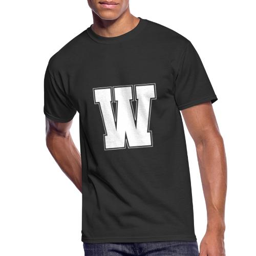 White Letter W – Varsity Alphabet Monogram - Men's 50/50 T-Shirt
