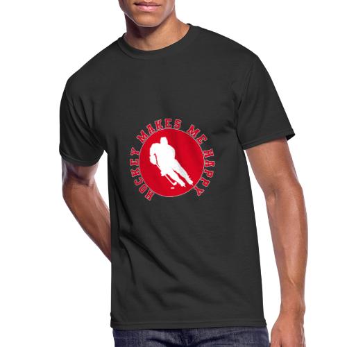 Hockey Makes Me Happy – Ice Hockey Fan Emblem - Men's 50/50 T-Shirt