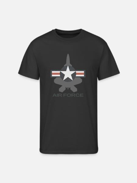 F-22 Raptor Patriotic Roundel - Men's 50/50 T-Shirt - black