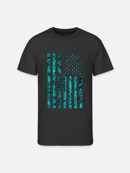 Cyan usa flag - Men's 50/50 T-Shirt - black