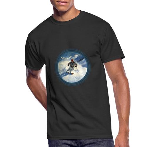 Skiing Power Moves - Men's 50/50 T-Shirt