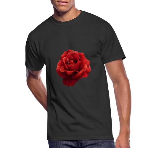 Rose: Crimson Dew Bloom - Men's 50/50 T-Shirt