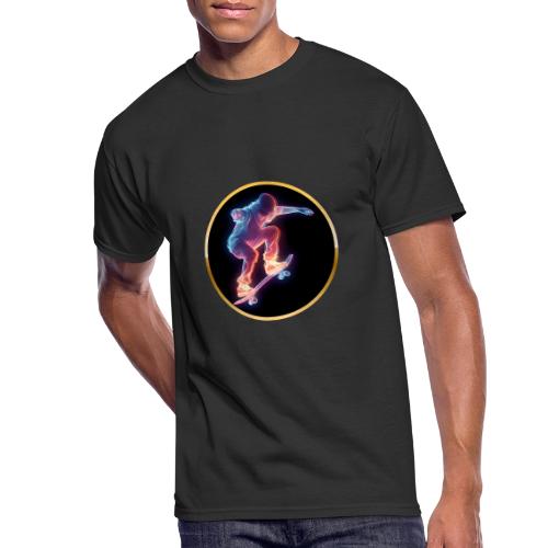 Skateboarding: Neon Skate Orbit - Men's 50/50 T-Shirt
