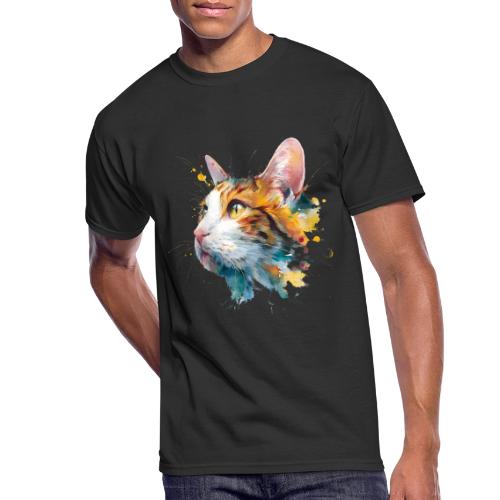 Cat: Feline Ink Burst - Men's 50/50 T-Shirt