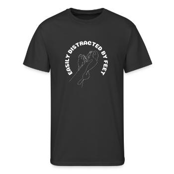 Easily Distracted by Feet Line Art - Men's 50/50 T-Shirt - black - Front - Jackson (183cm)