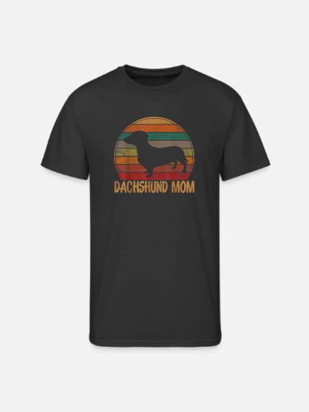 Dachshund Mom Retro Rainbow - Men's 50/50 T-Shirt - black