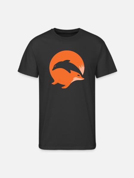 Fox or Dolphin in this fun optical illusion - Men's 50/50 T-Shirt - black