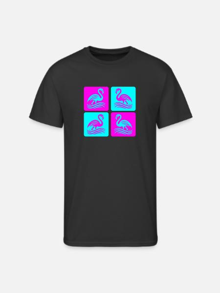 Flamingo Waves Pop Art - Men's 50/50 T-Shirt - black