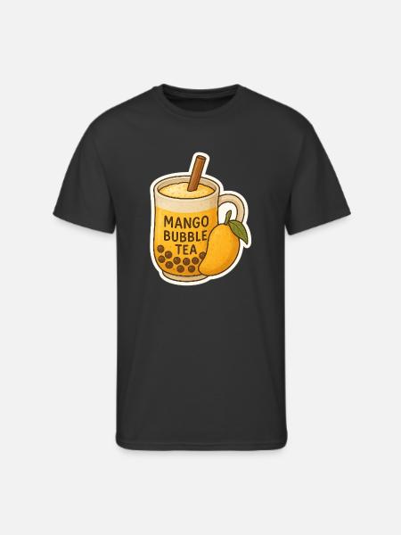 Mango Bubble Tea Illustration - Men's 50/50 T-Shirt - black