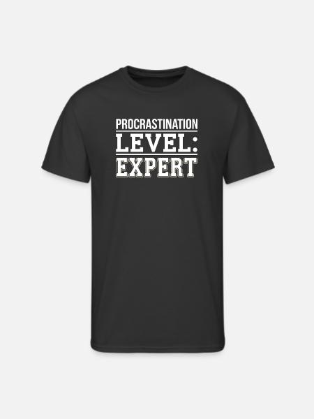 Procrastination Level Expert Print - Men's 50/50 T-Shirt - black