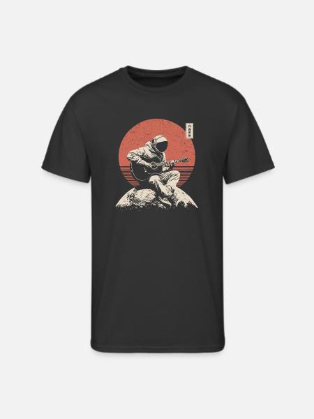 Astronaut Guitar on Lunar Sunset - Men's 50/50 T-Shirt - black