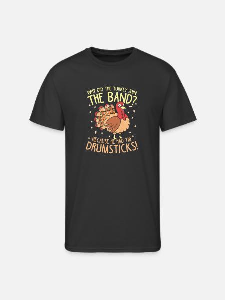 Thanksgiving Turkey Band Drumsticks - Men's 50/50 T-Shirt - black