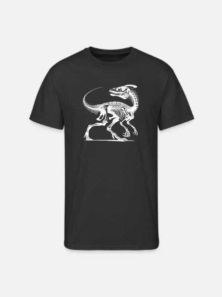 Dinosaur Raptor With Spine Bone - Men's 50/50 T-Shirt - black