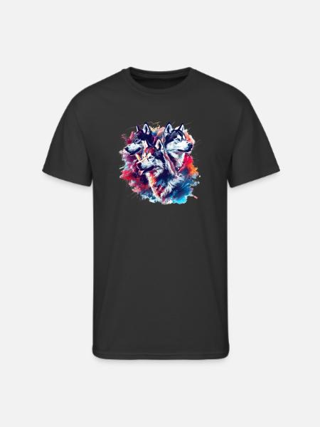Husky Trio Neon Splash - Men's 50/50 T-Shirt - black