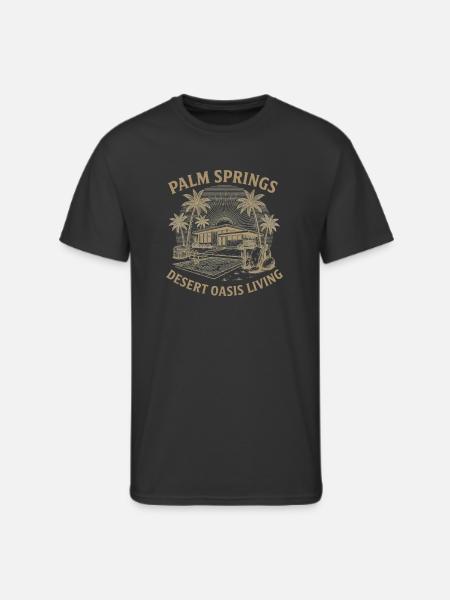 Desert Oasis Sunset Bench - Men's 50/50 T-Shirt - black
