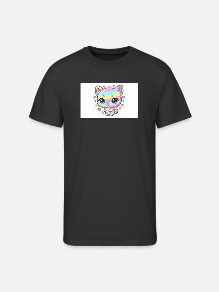 Pastel Rainbow Kitten - Men's 50/50 T-Shirt - black