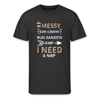Messy Bun Coffee Run Gangsta Rap... - Men's 50/50 T-Shirt - black - Front - Jackson (183cm)