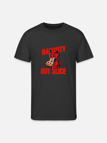 Naughty But Slice - Men's 50/50 T-Shirt - black
