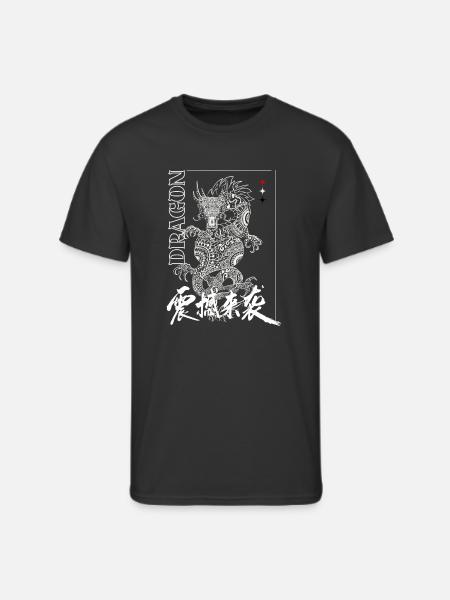 Dragon Glyphs on Black Ink - Men's 50/50 T-Shirt - black