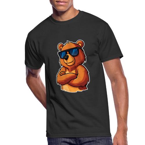 Cool Bear Sunglasses Cartoon Design - Men's 50/50 T-Shirt