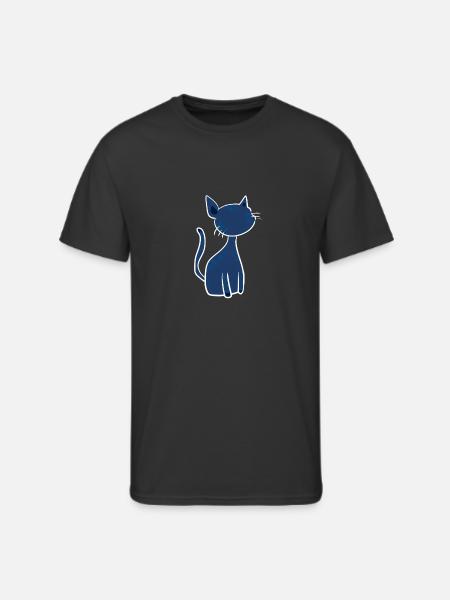blue cat symbol animal cute - Men's 50/50 T-Shirt - black