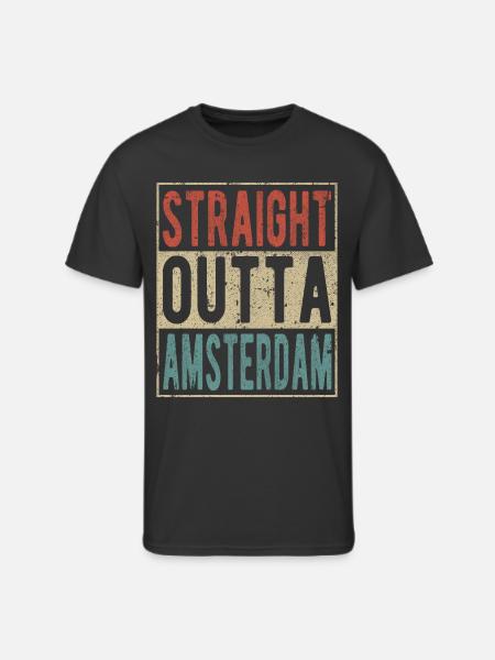 Straight outta Amsterdam - Men's 50/50 T-Shirt - black