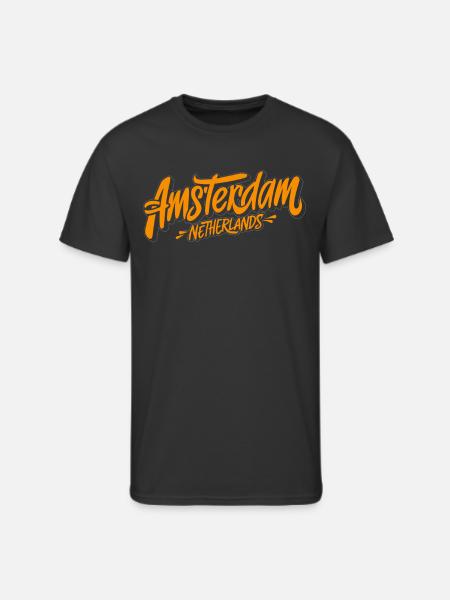 Amsterdam Netherlands Souvenir Charm - Men's 50/50 T-Shirt - black