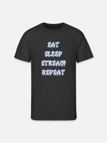 EAT SLEEP STREAM REPEAT - Men's 50/50 T-Shirt - black