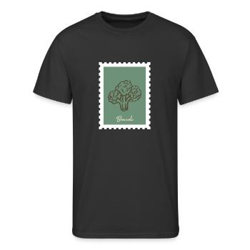 Broccoli Stamp - Men's 50/50 T-Shirt - black - Front - Jackson (183cm)