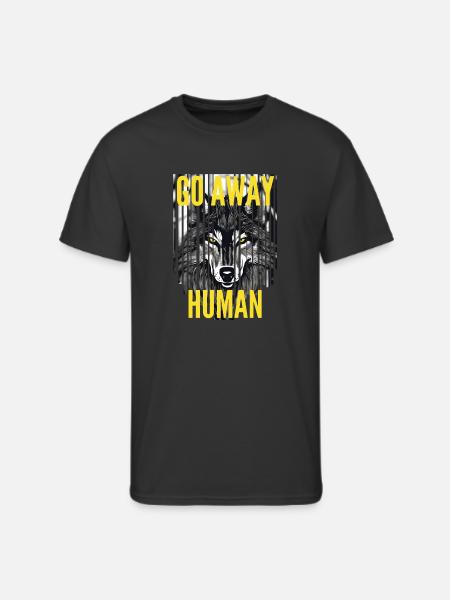 GO AWAY HUMAN - Men's 50/50 T-Shirt - black