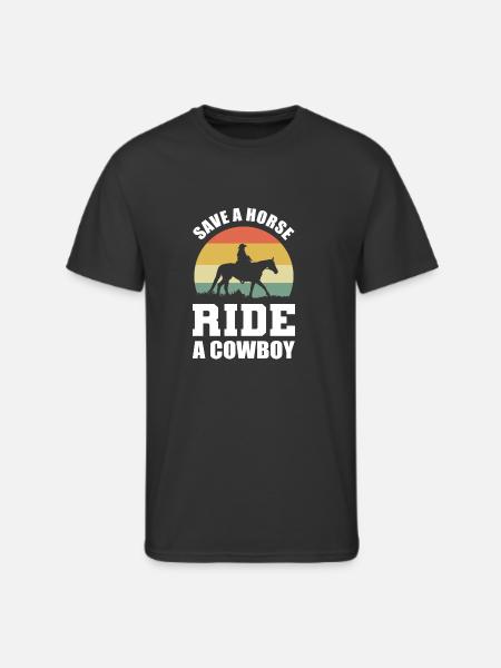 Ride a Cowboy Equestrian Gift - Men's 50/50 T-Shirt - black