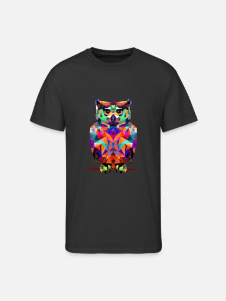 Polygon owl - Men's 50/50 T-Shirt - black