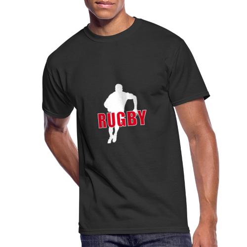 Bold Rugby Action Silhouette - Men's 50/50 T-Shirt