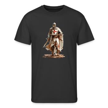 German crusader - Knight templar - Child of God - Men's 50/50 T-Shirt - black - Front - Jackson (183cm)