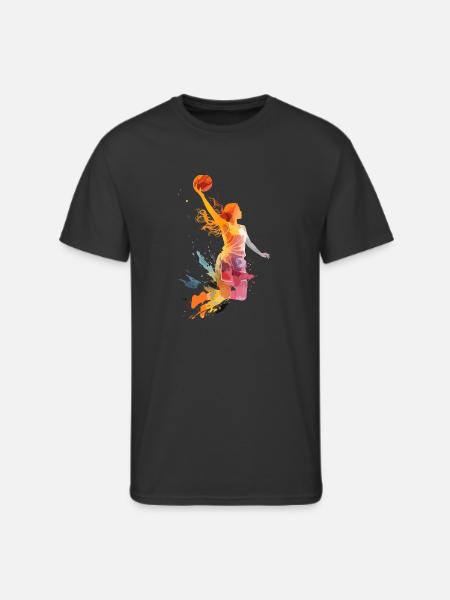 Basketball Girl Women Girls - Men's 50/50 T-Shirt - black
