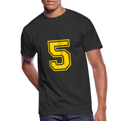 Number 5 in a classic athletic collegiate font - Men's 50/50 T-Shirt