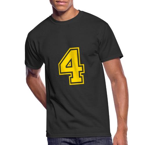 Number 4 in a classic athletic collegiate font - Men's 50/50 T-Shirt