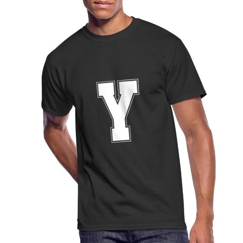 White Letter Y – Varsity Alphabet Monogram - Men's 50/50 T-Shirt